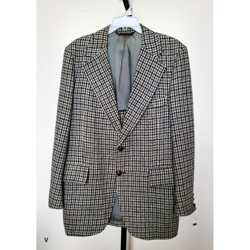 VTG AMERICAN CRAFTSMEN HARRIS TWEED 100% VIRGIN WOOL MEN'S  BLAZER SIZE 46 # 678